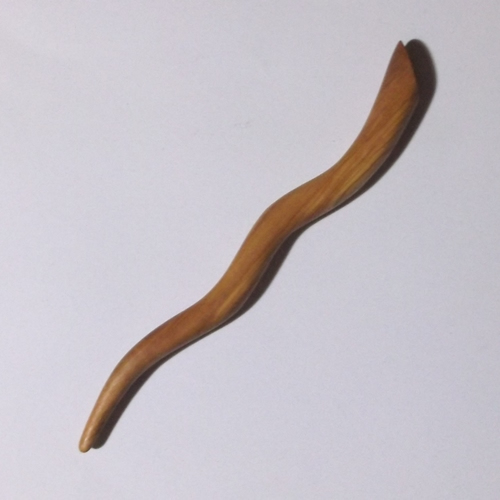 Olivewood wavy hairstick handmade by Natural Craft for Longhaired Jewels